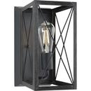 100W 1-Light 12 in. Wall Sconce in Textured Black
