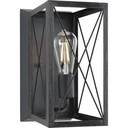 100W 1-Light 12 in. Wall Sconce in Textured Black