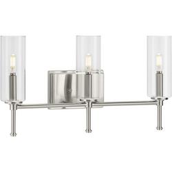 60W 3-Light Candelabra E-12 Vanity Fixture in Brushed Nickel