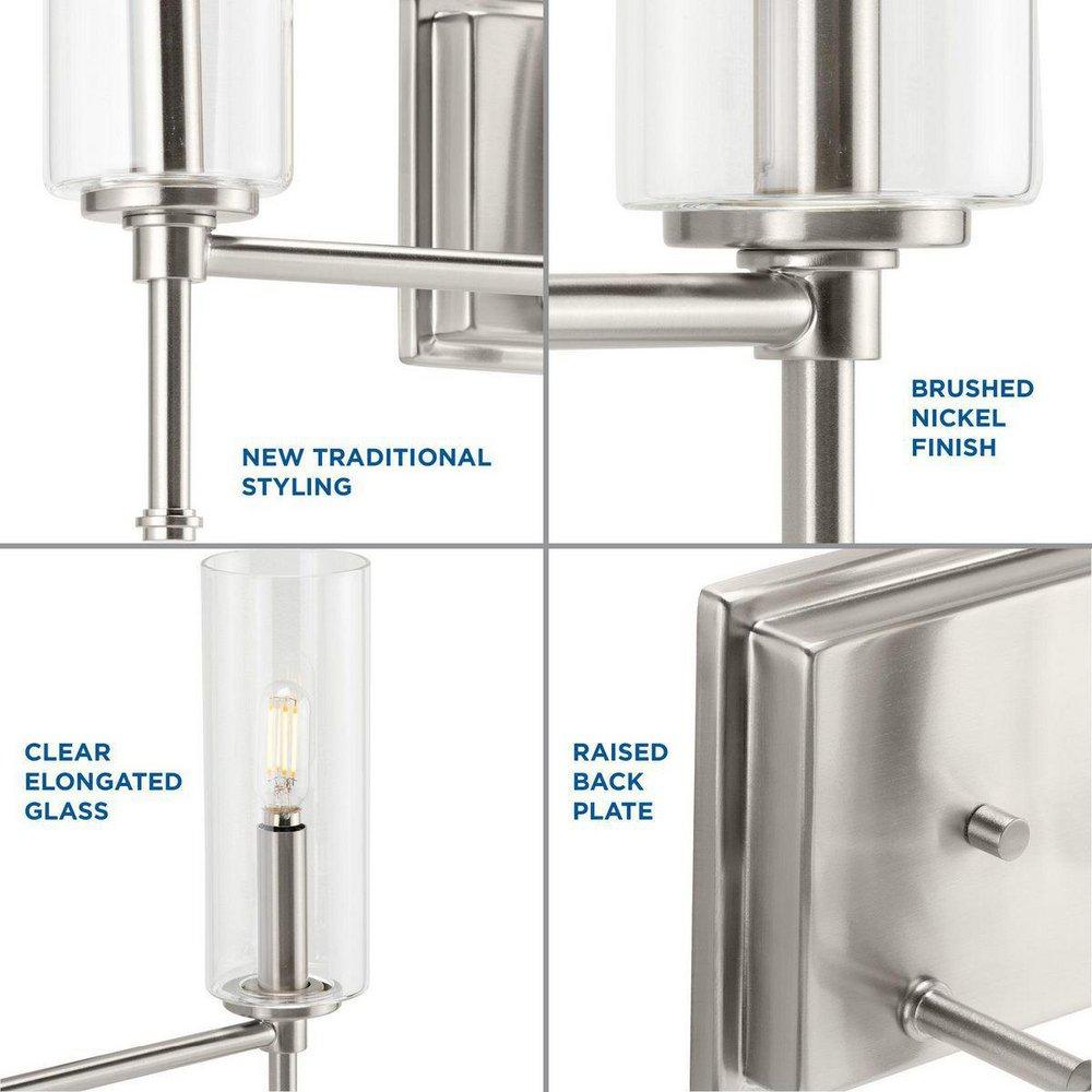 THREE LIGHT BRUSHED NICKEL TRADITIO 