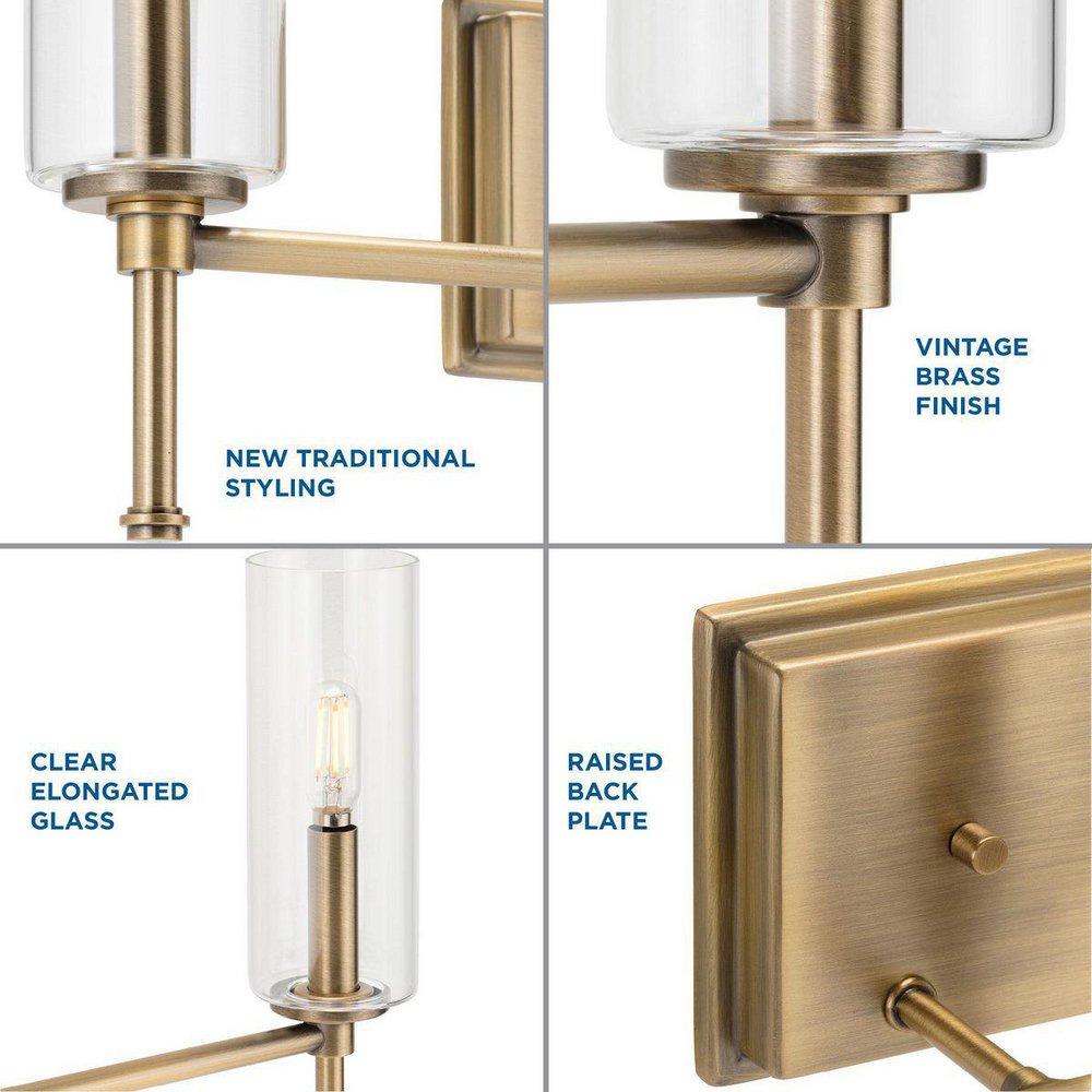 THREE LIGHT VINTAGE BRASS TRADITION 