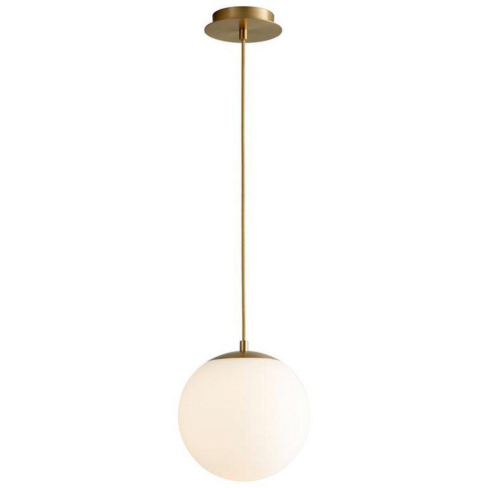 Oxygen Lighting Aged Brass 8.2W 1-Light Integrated LED Pendant 
