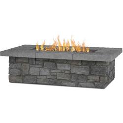 Sedona 52"" Rectangle Concrete Propane or Natural Gas Fire Pit Table in Gray by Real Flame