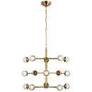 45W 15-Light 3-Tier Integrated LED Chandelier in Soft Brass
