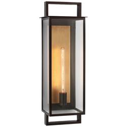 8W 1-Light 26 in. Outdoor Wall Sconce in Aged Iron