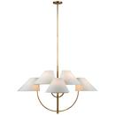 24-1/2 x 43-1/4 in. 7W 2-Tier 8-Light LED Transitional Chandelier in Soft Brass