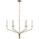 28 x 36-1/4 in. 5.5W 1-Tier 6-Light LED Chandelier in Gilded Iron