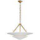 Visual Comfort & Co. Signature Hand-Rubbed Antique Brass 16-3/4 x 25 in. 6.5W 3-Light LED Modern Chandelier 