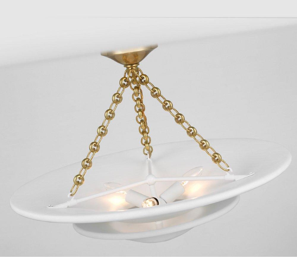 Visual Comfort & Co. Signature Hand-Rubbed Antique Brass 16-3/4 x 25 in. 6.5W 3-Light LED Modern Chandelier 