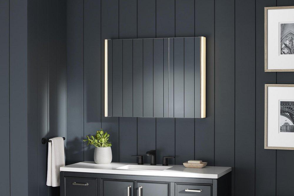 KOHLER Dark Anodized Aluminum 31-13/16 x 24 in. Surface Mount Medicine Cabinet 