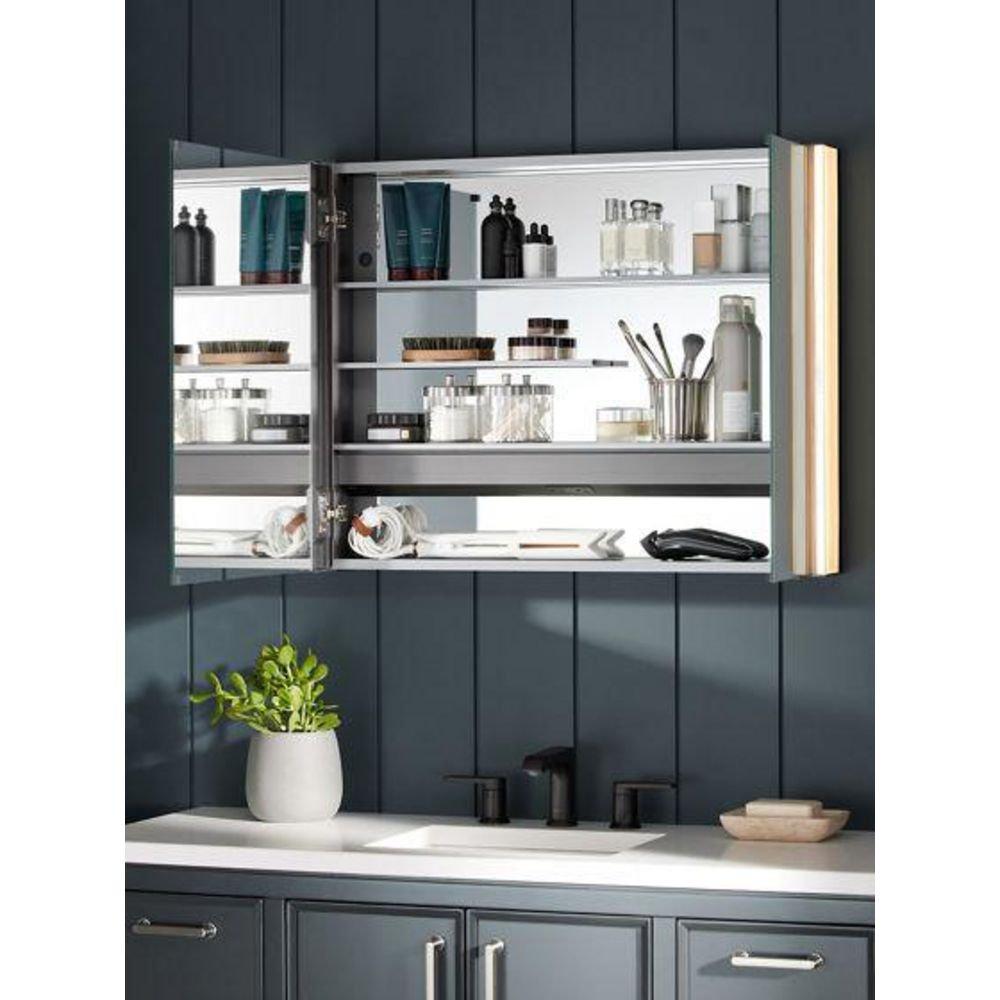 KOHLER Dark Anodized Aluminum 17 x 40 in. Surface Mount Medicine Cabinet 