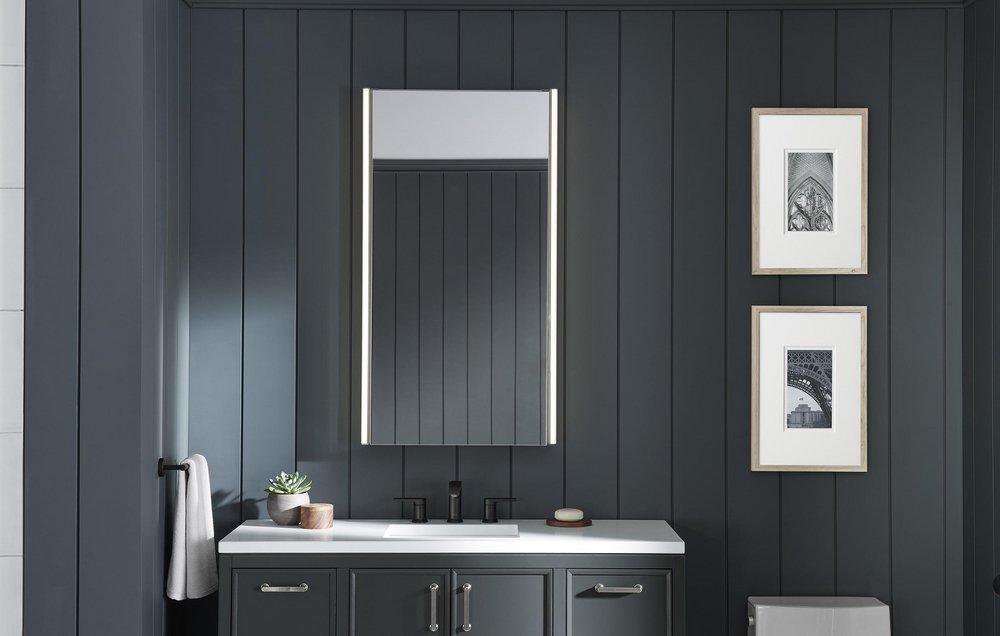 KOHLER Dark Anodized Aluminum 22 x 40 in. Surface Mount Medicine Cabinet 