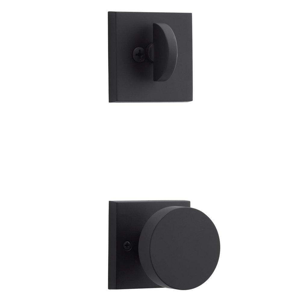 Baldwin Satin Black Handle Set and Knob 