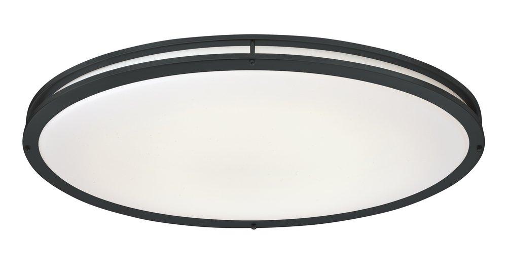 Matte Black 32 in. Oval Integrated LED Ceiling Flush Mount 