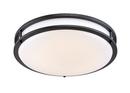 Matte Black 16 in. 1-Light Selectable Dimmable LED Flush Mount 