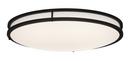 Matte Black 24 in. 1-Light Selectable Dimmable LED Flush Mount 
