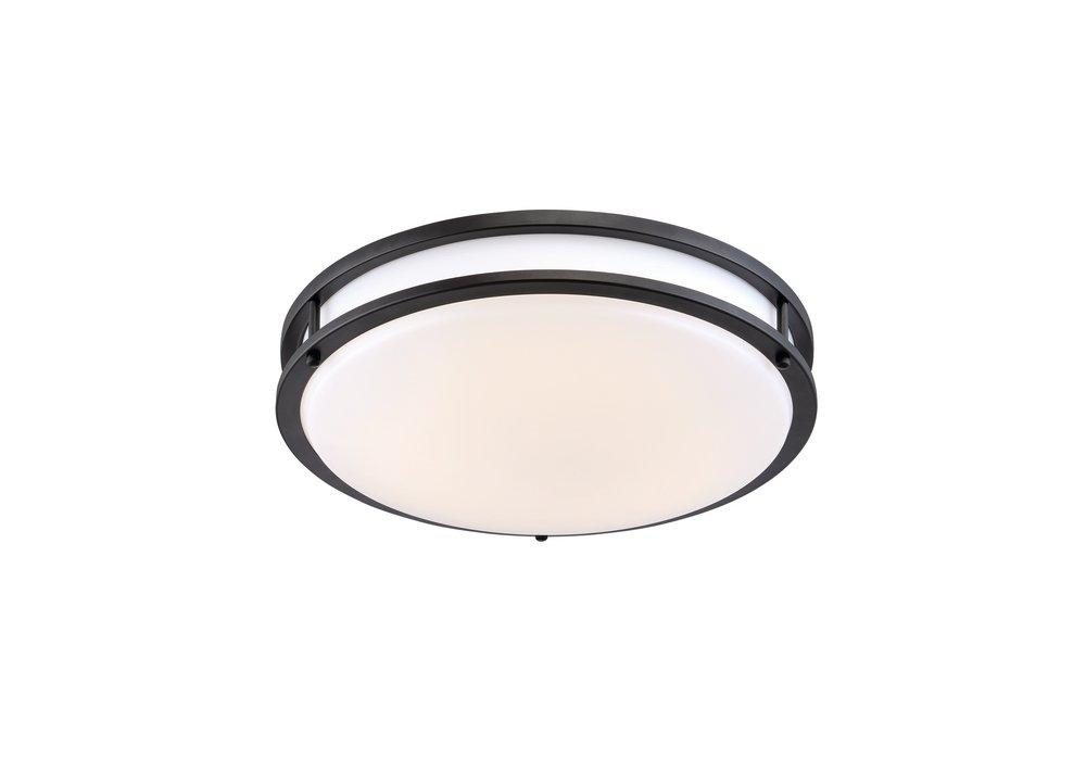 Matte Black 10-31/100 x 3-12/25 in. 18.5W Transitional Ceiling Flush Mount 