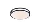10-1/2 x 3-1/2 in. 18.5W 1-Light Integrated LED Contemporary Flush Mount Ceiling Fixture in Matte Black