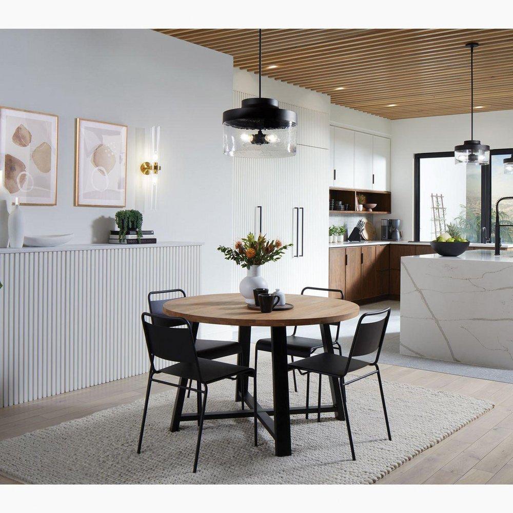 4-Light 18 in. Wide Pendant in Matte Black 