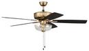52 in. 5-Blade Indoor Ceiling Fan in Satin Brass