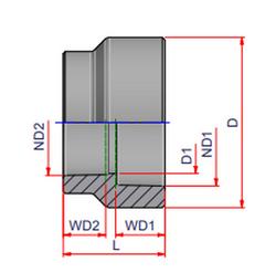 3 x 2 in. Socket Weld PP-RCT Concentric Reducer Coupling