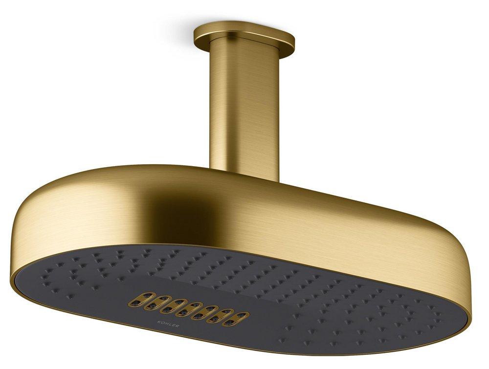KOHLER Vibrant Brushed Moderne Brass Dual Function Showerhead 