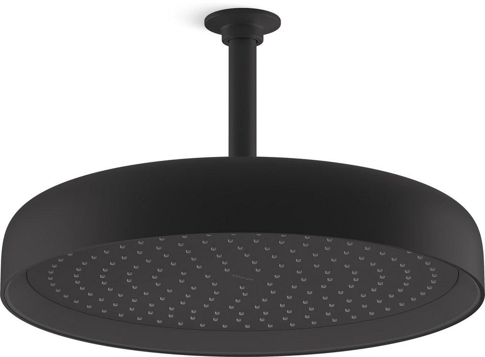 KOHLER Matte Black Single Function Full Showerhead 