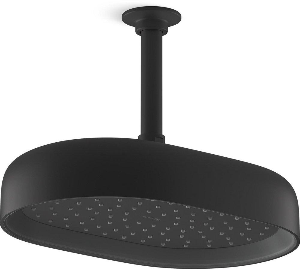 KOHLER Matte Black Dual Function Full and Rain Head Showerhead 