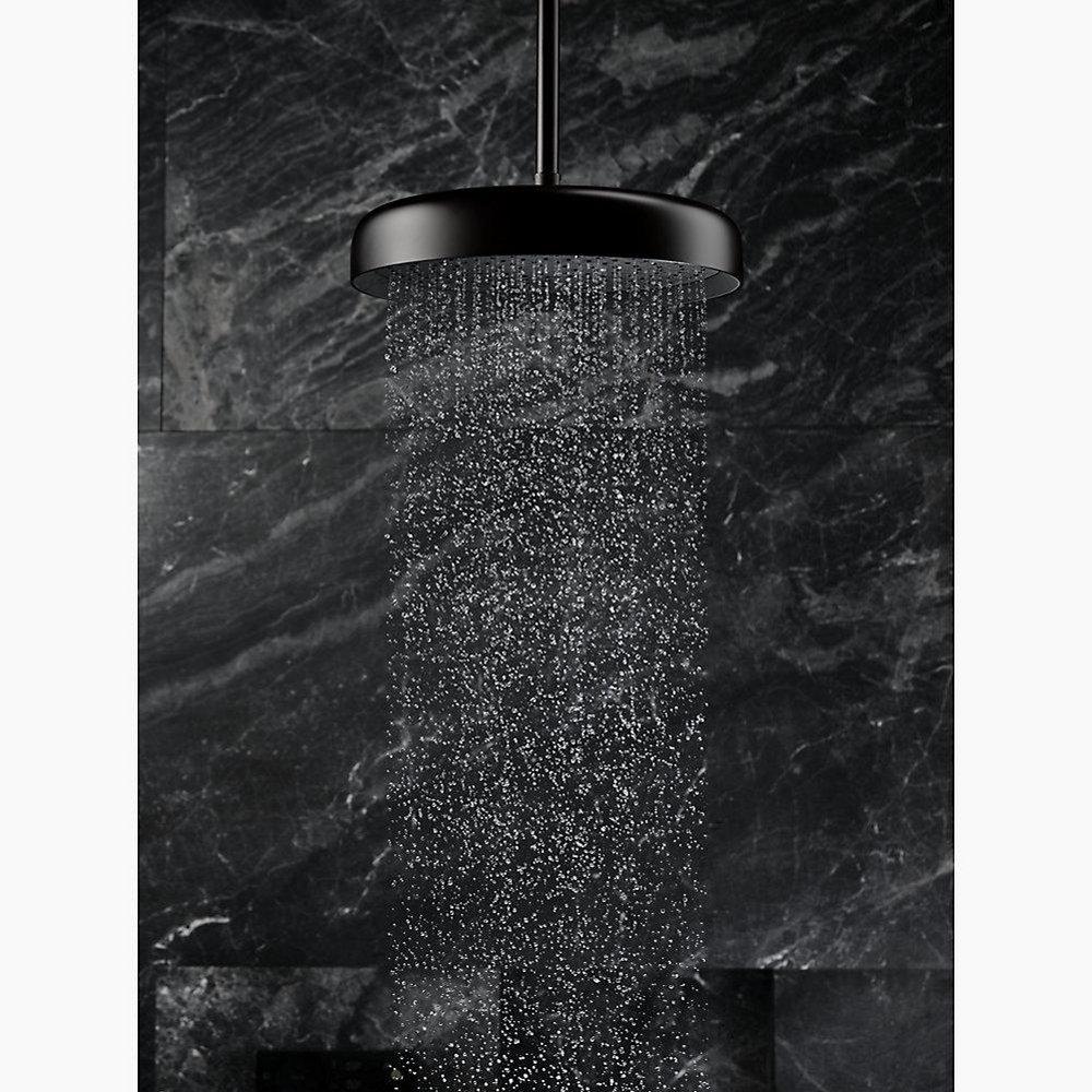 KOHLER Vibrant&reg; Brushed Moderne Brass Dual Function Full and Rain Head Showerhead 