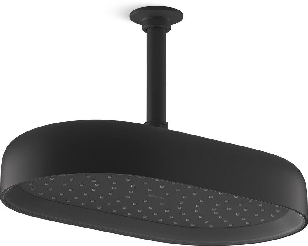KOHLER Matte Black Dual Function Full and Rain Head Showerhead 