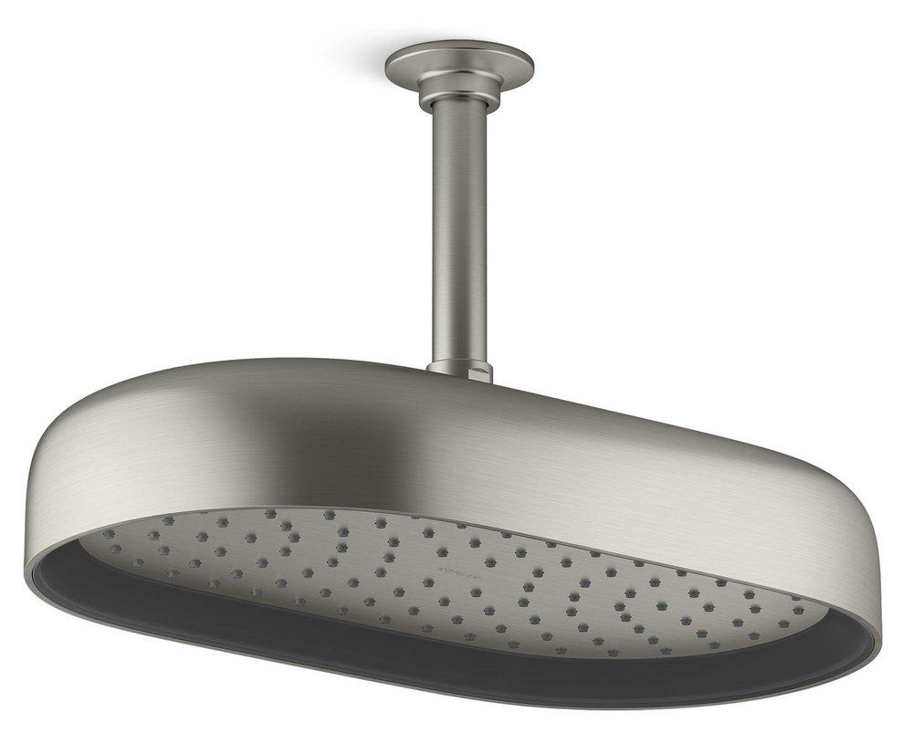 KOHLER Vibrant&reg; Brushed Nickel Dual Function Full and Rain Head Showerhead 