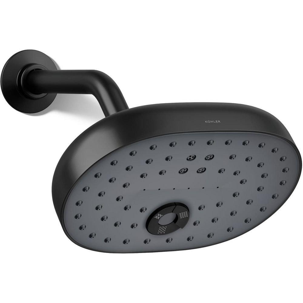 KOHLER Matte Black Multi Function Full, Massage and Mist Showerhead 