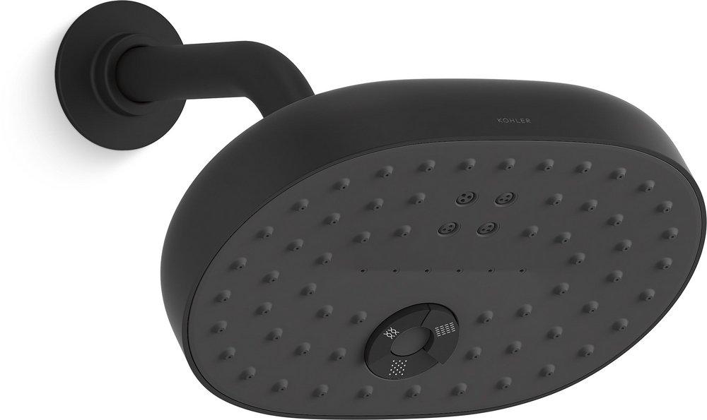 KOHLER Matte Black Multi Function Full, Massage and Mist Showerhead 