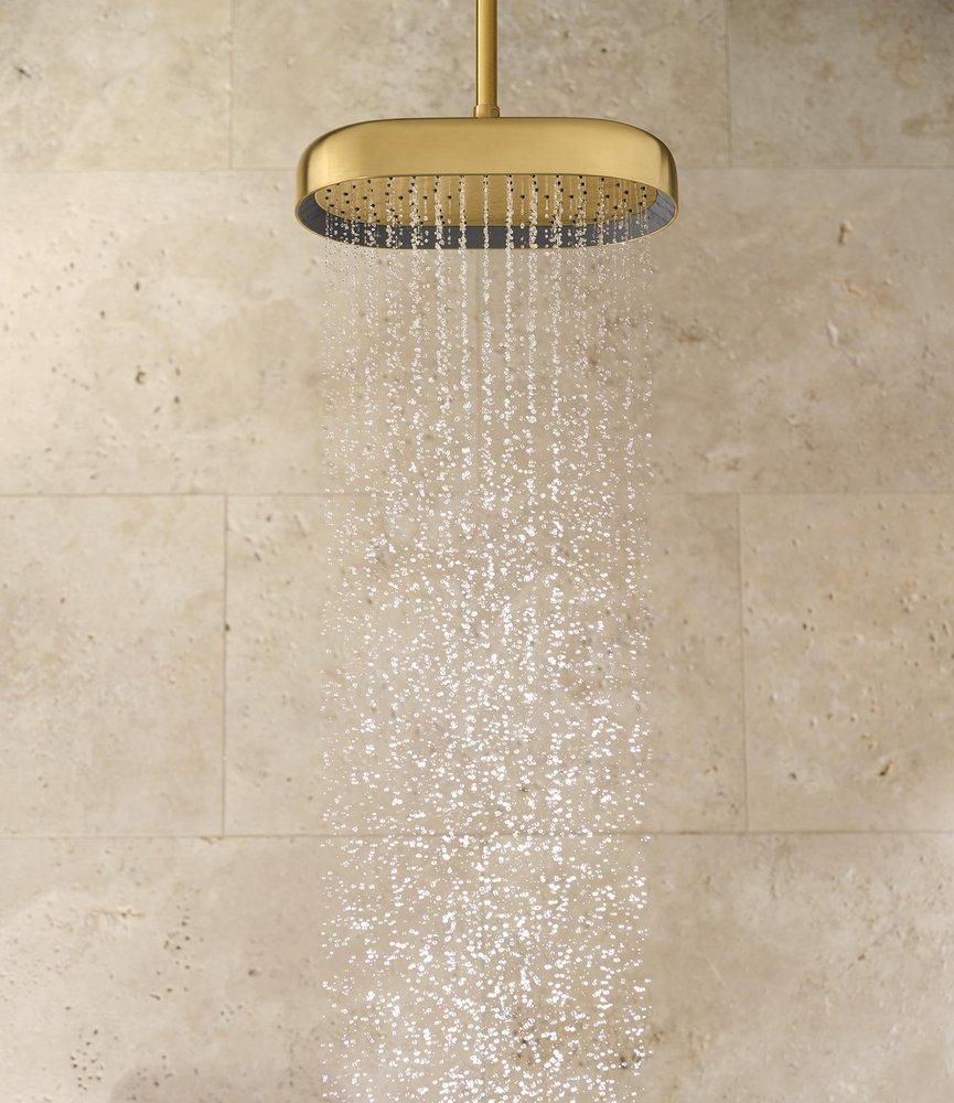 KOHLER Vibrant® Brushed Moderne Brass Dual Function Full and Rain Head Showerhead 