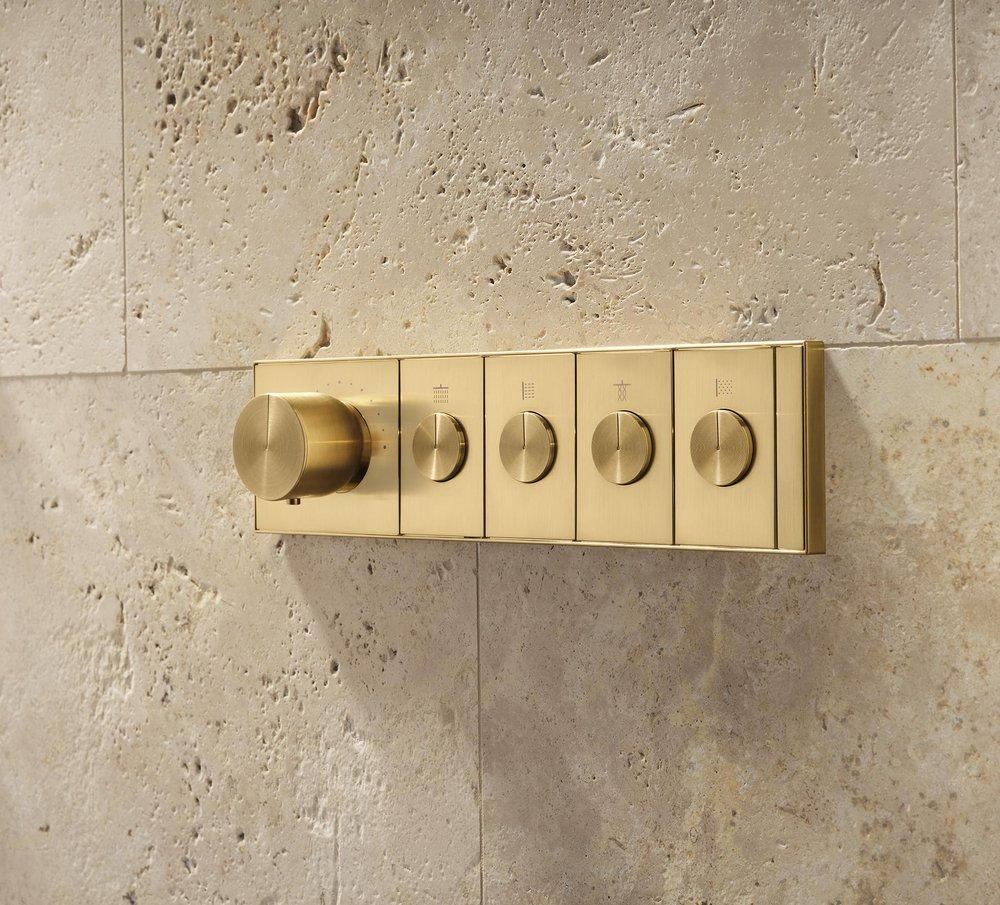 KOHLER Vibrant Brushed Moderne Brass Thermostatic Valve 