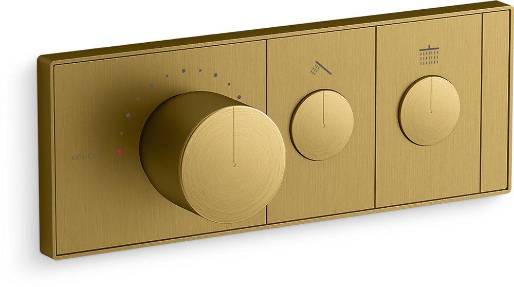 KOHLER Vibrant Brushed Moderne Brass Thermostatic Valve 