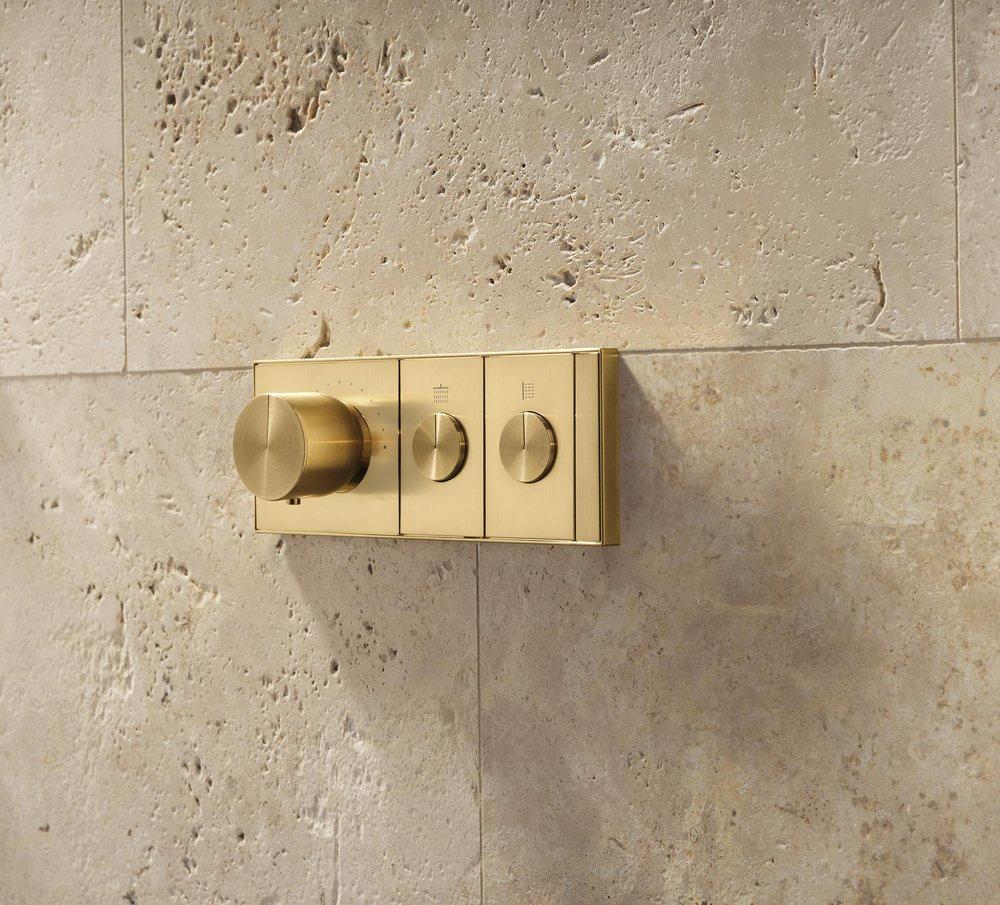 KOHLER Vibrant Brushed Moderne Brass Thermostatic Valve 