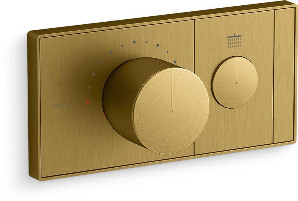 KOHLER Vibrant&reg; Brushed Moderne Brass Thermostatic Valve 