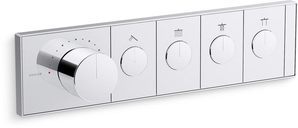 KOHLER Polished Chrome Five Handle Bathtub & Shower Faucet (Trim Only) 