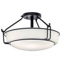 75W 3-Light Medium E-26 Incandescent Semi-Flush Mount Ceiling Fixture in Black