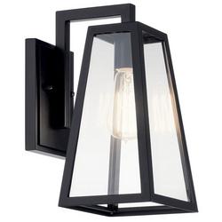 75W 1-Light 11-1/2 in. Black Outdoor Wall Sconce