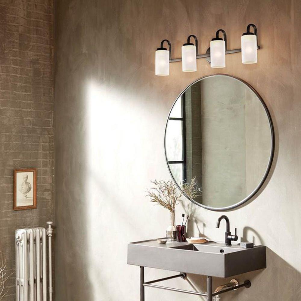 Kichler Lighting Black 300W 4-Light Medium E-26 Vanity Fixture 