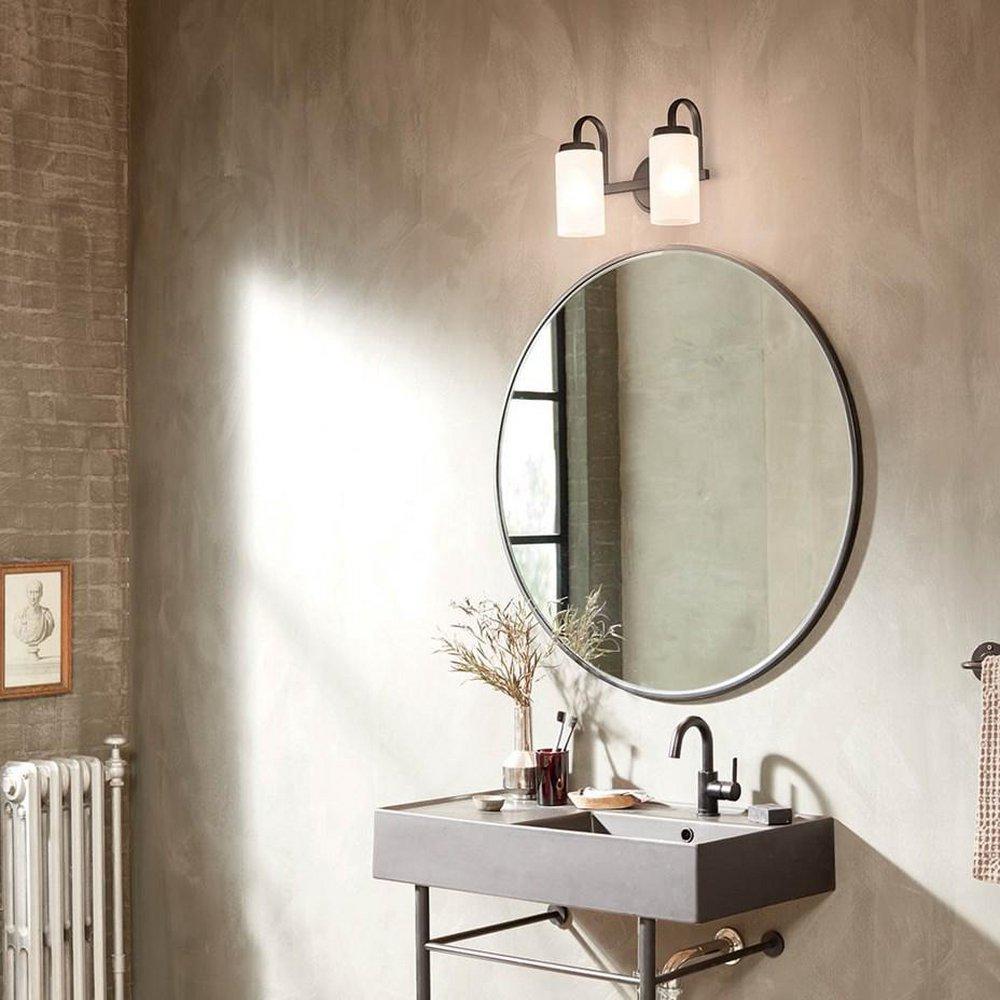 75W 2-Light Medium E-26 Vanity Fixture in Black 