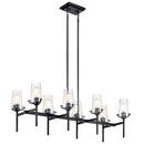 19 x 17 in. 100W 1-Tier 8-Light Incandescent Industrial and Transitional Chandelier in Black