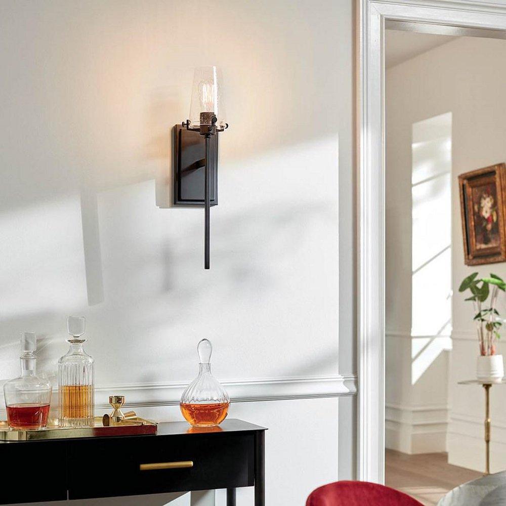 Kichler Lighting Black 100W 1-Light 22 in. Wall Sconce 