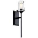 100W 1-Light 22 in. Wall Sconce in Black