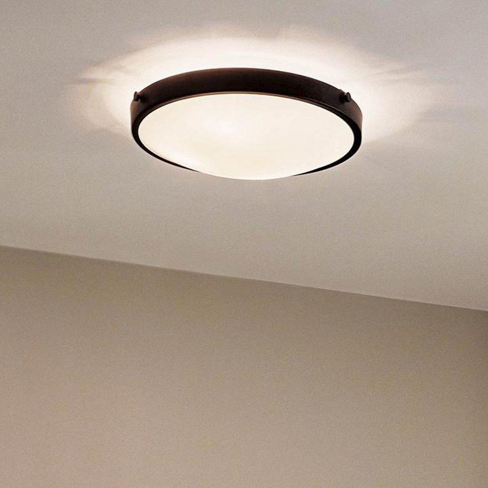 Kichler Lighting Black 17-1/4 x 5-1/2 in. 60W 3-Light Incandescent Transitional Flush Mount Ceiling Fixture 
