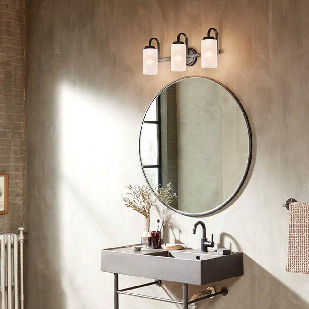 Kichler Lighting Black 75W 3-Light Medium E-26 Vanity Fixture 