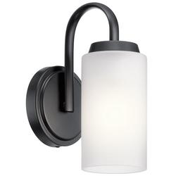75W 1-Light 9-3/4 in. Wall Sconce in Black