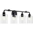 75W 4-Light Medium E-26 Vanity Fixture in Black
